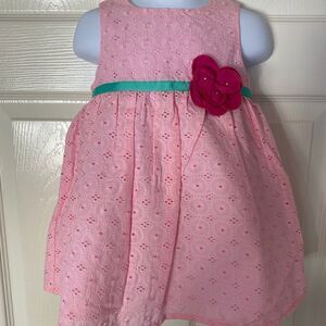 FIRST IMPRESSIONS Pink Eyelet Dress